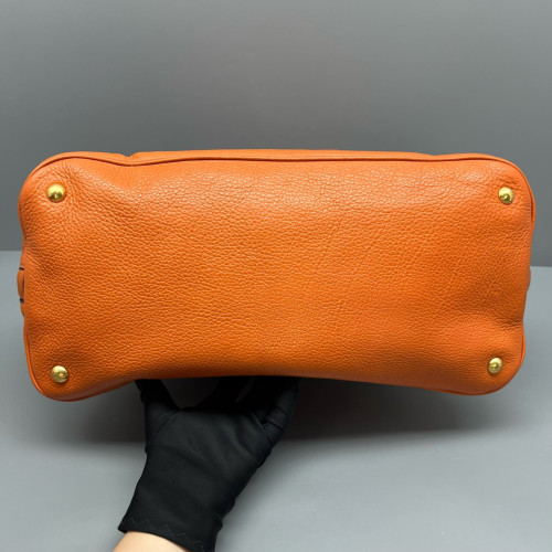 Miu Miu Bowling Bag Grained Calfskin Orange Miu Miu Bowling Bag Grained Calfskin Orange