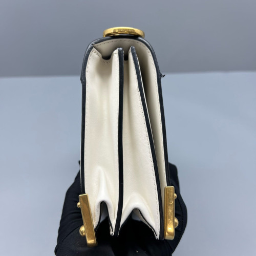 Prada Small Cahier Calfskin Black White