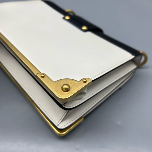 Prada Small Cahier Calfskin Black White