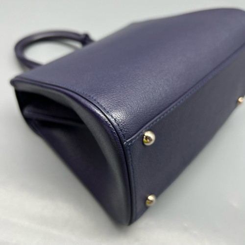 Delvaux Brillant Mini Grained Calfskin Blue Delvaux Brillant Mini Grained Calfskin Blue