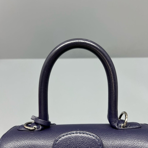 Delvaux Brillant Mini Grained Calfskin Blue Delvaux Brillant Mini Grained Calfskin Blue
