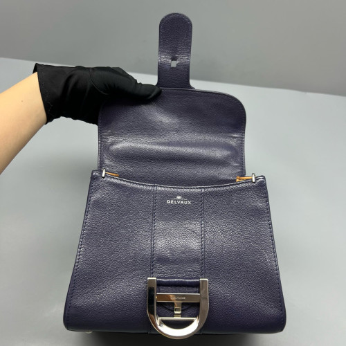 Delvaux Brillant Mini Grained Calfskin Blue Delvaux Brillant Mini Grained Calfskin Blue