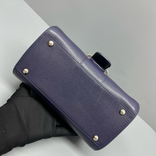 Delvaux Brillant Mini Grained Calfskin Blue Delvaux Brillant Mini Grained Calfskin Blue