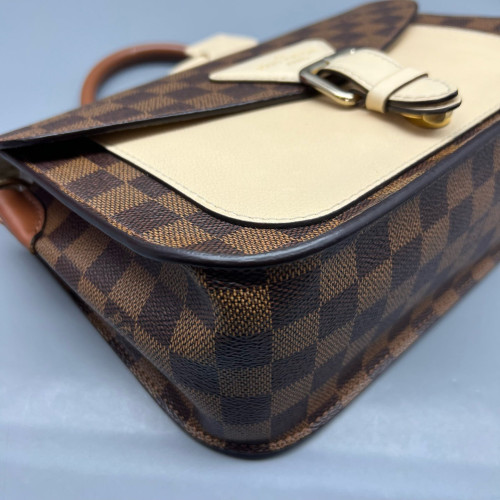 Louis Vuitton Beaumarchais Shoulder Bag Damier Ebene Brown White
