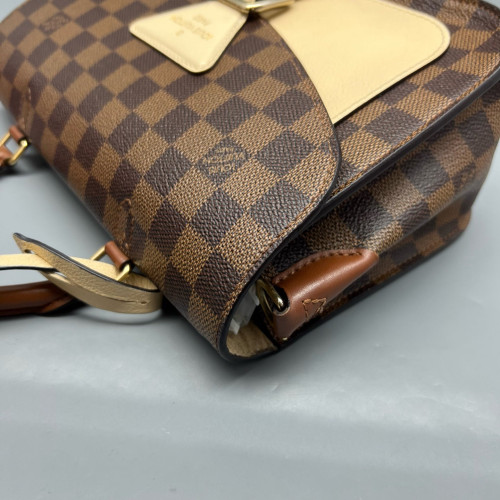 Louis Vuitton Beaumarchais Shoulder Bag Damier Ebene Brown White
