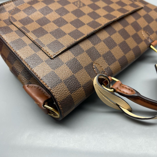 Louis Vuitton Beaumarchais Shoulder Bag Damier Ebene Brown White