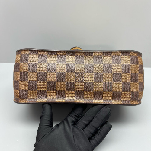 Louis Vuitton Beaumarchais Shoulder Bag Damier Ebene Brown White