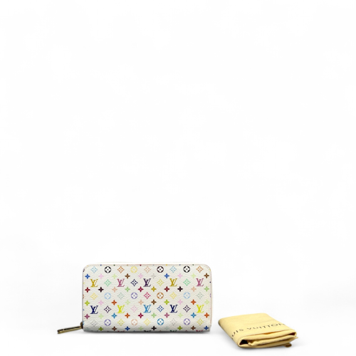 Louis Vuitton Zippy Wallet Monogram Multicolor White