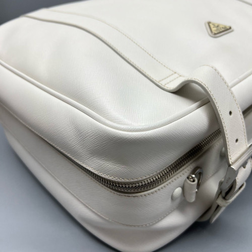 Prada Duffle Bag Saffiano Calfskin White Prada Duffle Bag Saffiano Calfskin White