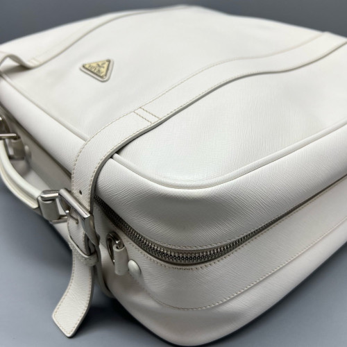 Prada Duffle Bag Saffiano Calfskin White Prada Duffle Bag Saffiano Calfskin White