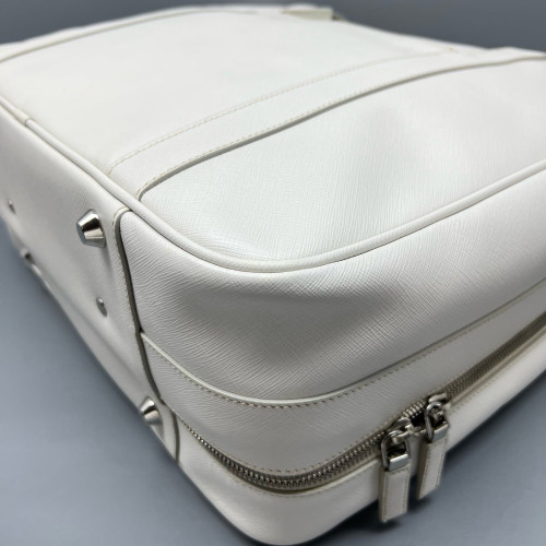 Prada Duffle Bag Saffiano Calfskin White Prada Duffle Bag Saffiano Calfskin White