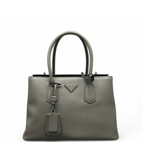 Prada Handbag Calfskin Saffiano Calfskin Grey
