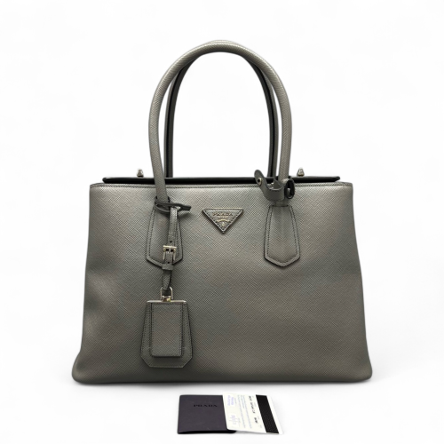 Prada Handbag Calfskin Saffiano Calfskin Grey