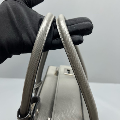 Prada Handbag Calfskin Saffiano Calfskin Grey