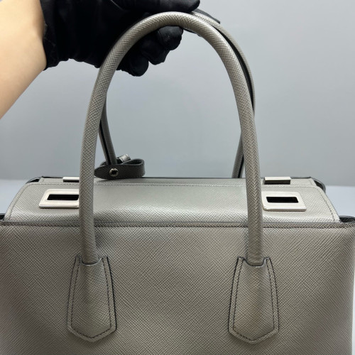 Prada Handbag Calfskin Saffiano Calfskin Grey