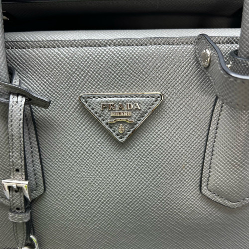 Prada Handbag Calfskin Saffiano Calfskin Grey