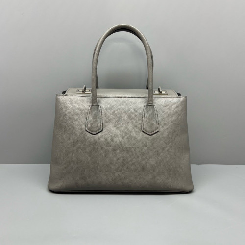Prada Handbag Calfskin Saffiano Calfskin Grey