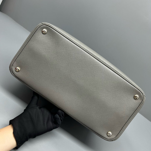 Prada Handbag Calfskin Saffiano Calfskin Grey