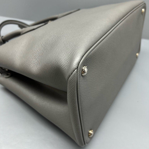 Prada Handbag Calfskin Saffiano Calfskin Grey