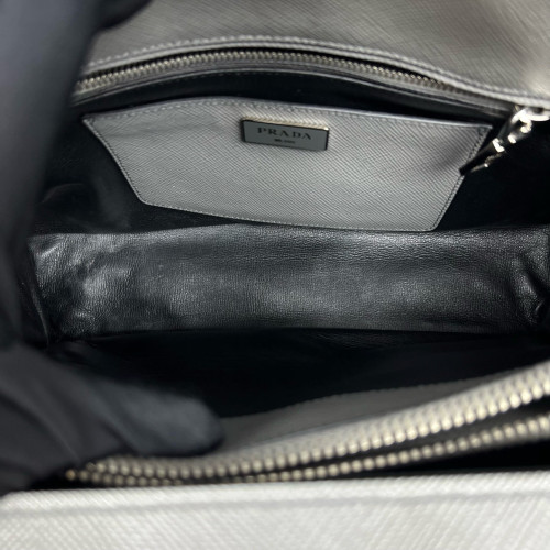 Prada Handbag Calfskin Saffiano Calfskin Grey