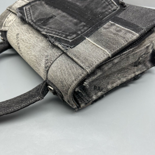 Balenciaga Hourglass Top Handle Medium Denim Black Grey Balenciaga Hourglass Top Handle Medium Denim Black Grey