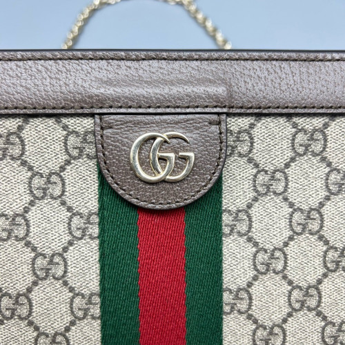 Gucci Web Small Ophidia Chain Shoulder Bag GG Supreme Monogram Aged Calfskin Beige Ebony Gucci Web Small Ophidia Chain Shoulder Bag GG Supreme Monogram Aged Calfskin Beige Ebony