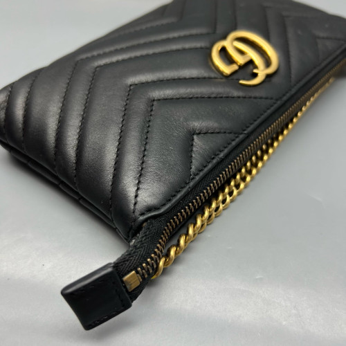 Gucci Chevron Shoulder Bag Calfskin Black Gucci Chevron Shoulder Bag Calfskin Black
