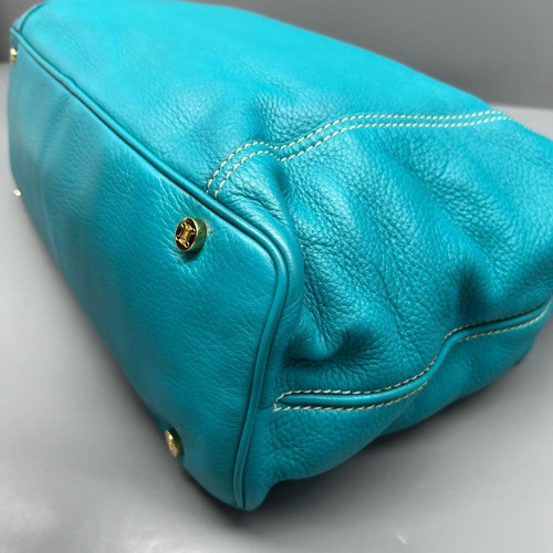 Celine Handbag Calfskin Blue Teal