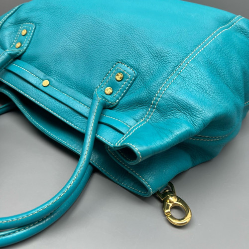 Celine Handbag Calfskin Blue Teal