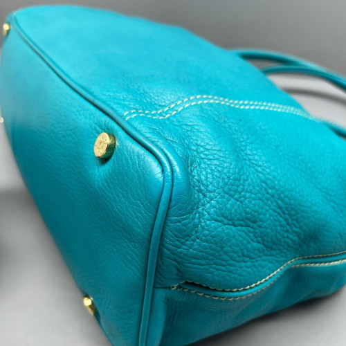 Celine Handbag Calfskin Blue Teal