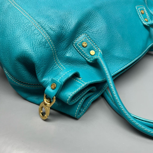 Celine Handbag Calfskin Blue Teal