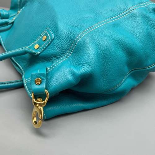 Celine Handbag Calfskin Blue Teal