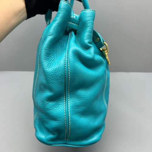 Celine Handbag Calfskin Blue Teal