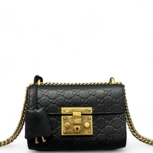 Gucci Small Padlock Shoulder Bag Calfskin Black Gucci Small Padlock Shoulder Bag Calfskin Black
