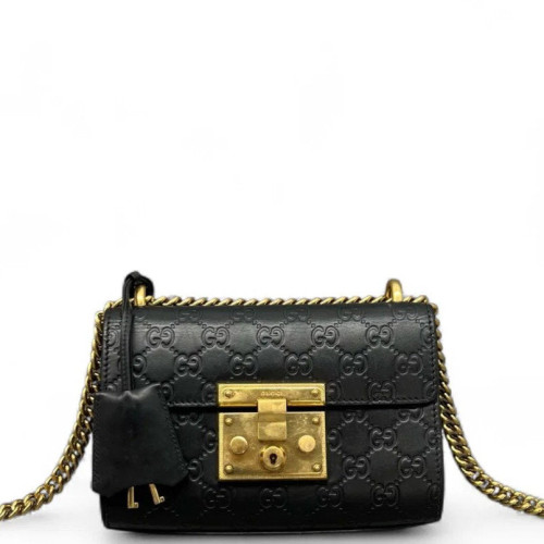 Gucci Small Padlock Shoulder Bag Calfskin Black Gucci Small Padlock Shoulder Bag Calfskin Black