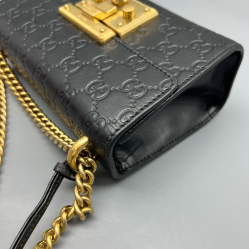 Gucci Small Padlock Shoulder Bag Calfskin Black Gucci Small Padlock Shoulder Bag Calfskin Black