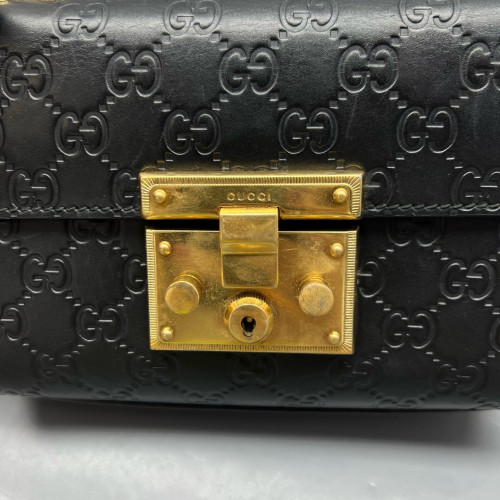Gucci Small Padlock Shoulder Bag Calfskin Black Gucci Small Padlock Shoulder Bag Calfskin Black