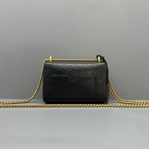 Gucci Small Padlock Shoulder Bag Calfskin Black Gucci Small Padlock Shoulder Bag Calfskin Black