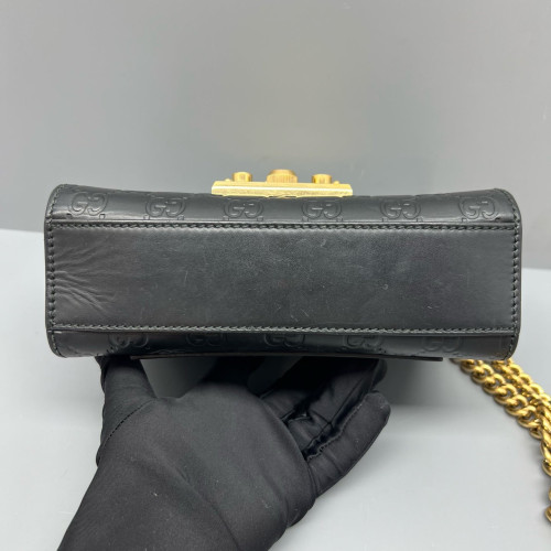 Gucci Small Padlock Shoulder Bag Calfskin Black Gucci Small Padlock Shoulder Bag Calfskin Black