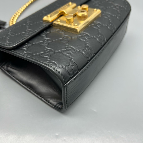 Gucci Small Padlock Shoulder Bag Calfskin Black Gucci Small Padlock Shoulder Bag Calfskin Black