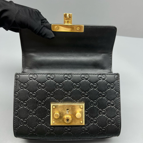Gucci Small Padlock Shoulder Bag Calfskin Black Gucci Small Padlock Shoulder Bag Calfskin Black