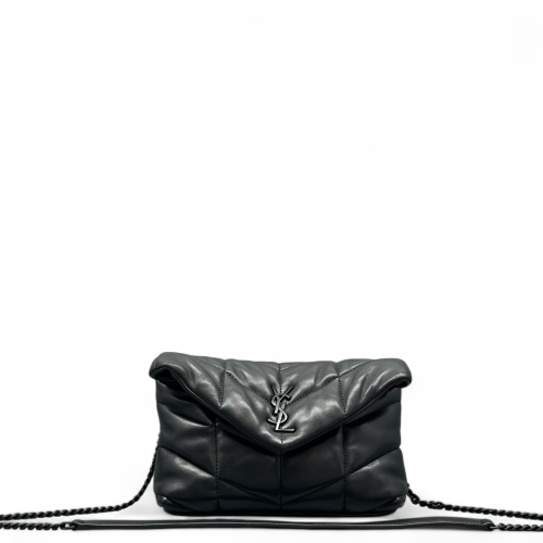 Yves Saint Laurent Toy Loulou Puffer Chain Soft Calfskin Black