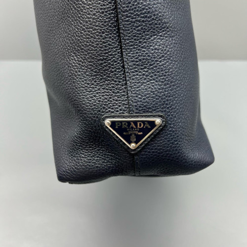 Prada Two-Way Bag Calfskin Dark Blue