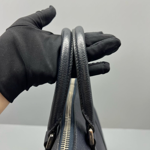 Prada Two-Way Bag Calfskin Dark Blue