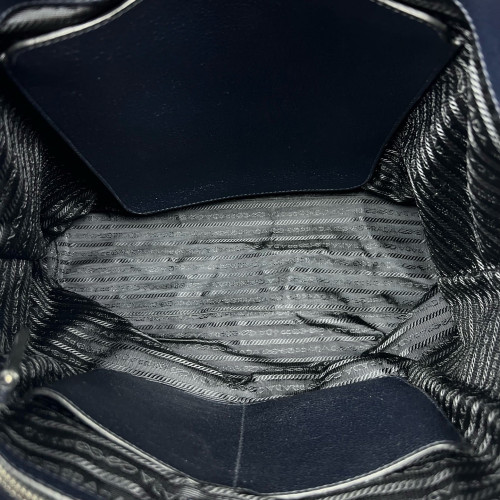 Prada Two-Way Bag Calfskin Dark Blue