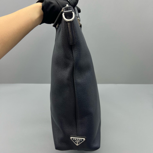 Prada Two-Way Bag Calfskin Dark Blue