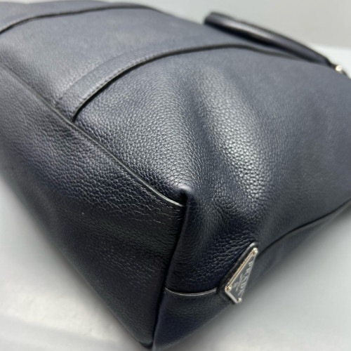 Prada Two-Way Bag Calfskin Dark Blue