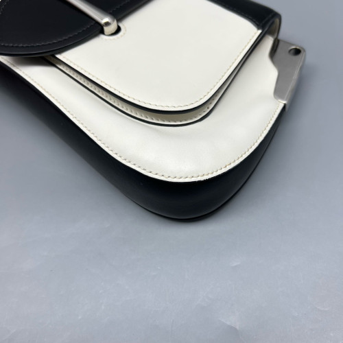 Prada Medium Sidonie Shoulder Bag Calfskin Black White