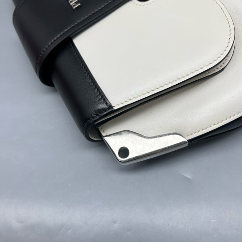 Prada Medium Sidonie Shoulder Bag Calfskin Black White