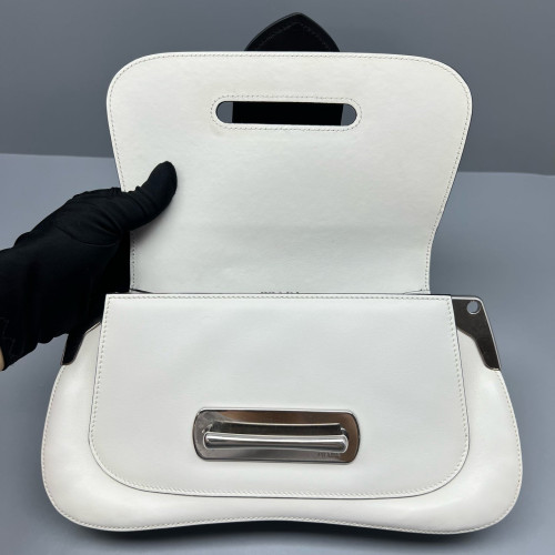 Prada Medium Sidonie Shoulder Bag Calfskin Black White